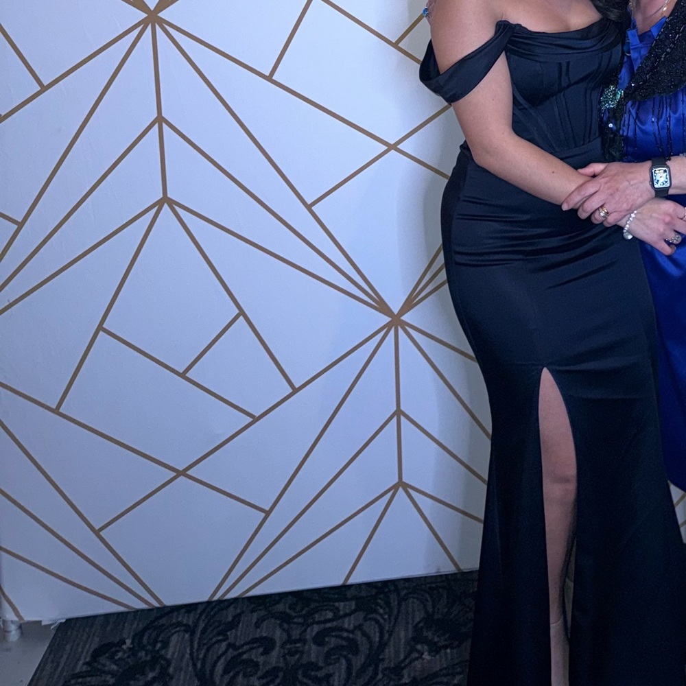 Dress the Population Light Blue Off-Shoulder Maxi Dress - Picture 6 of 7